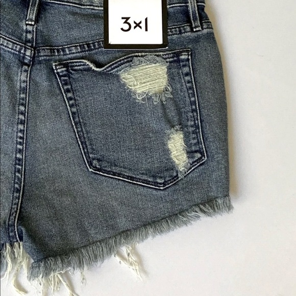 3x1  Shelter Cutoff Denim Jean Shorts Liberty Wash - Picture 5 of 9